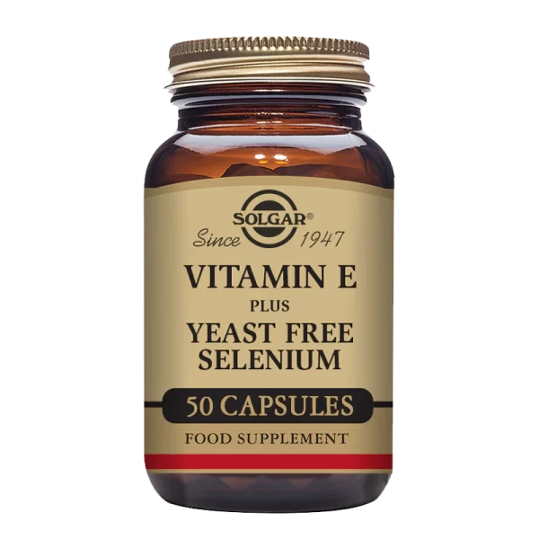 Solgar Vitamin E Plus Yeast Free Selenium Vegetable Capsules 100 Pack