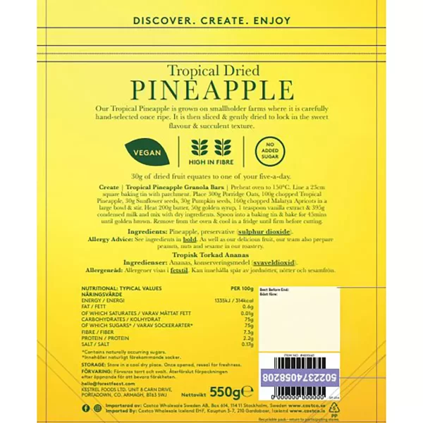 Forest Feast Dried Tropical Pineapple, 550g - Image 2
