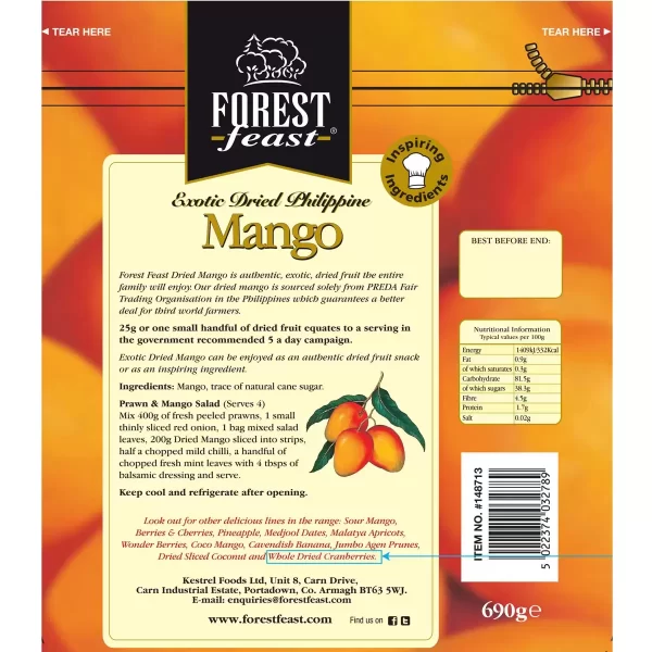 Forest Feast Exotic Dried Philippine Mango, 690g - Image 2