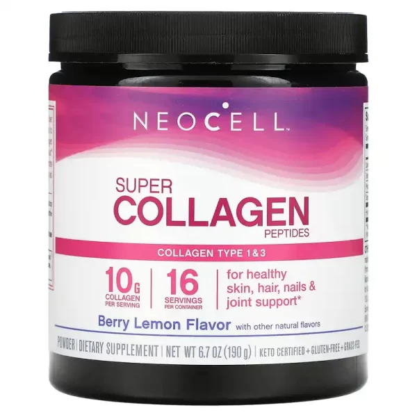 NeoCell Super Collagen Peptides Type 1 & 3, Berry Lemon - 190g (6.7 oz)