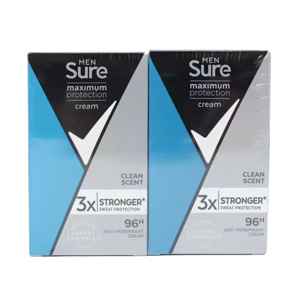 Sure Men Maximum Protection Anti-Perspirant Cream Deodorant 2 x 45ml