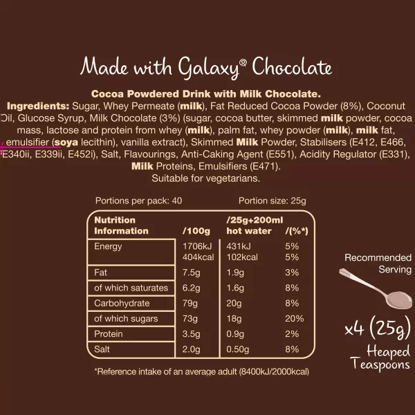 Galaxy Instant Hot Chocolate 1kg - Image 2