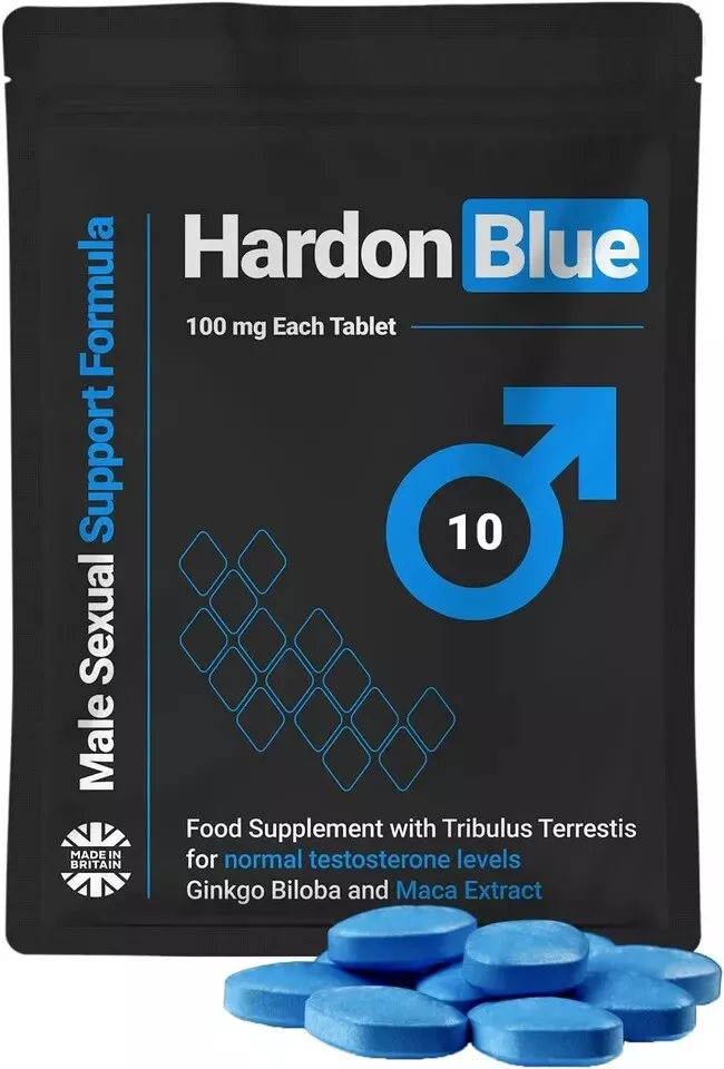 Hardon Blue 100mg Tablets, Food Supplement with Tribulus Terrestis, Male Sexual Support Formula
