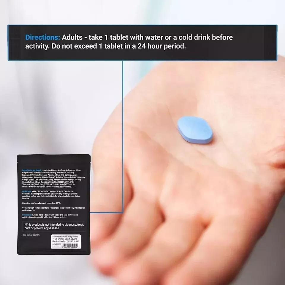 Hardon Blue 100mg Tablets, Food Supplement with Tribulus Terrestis, Male Sexual Support Formula - Image 2